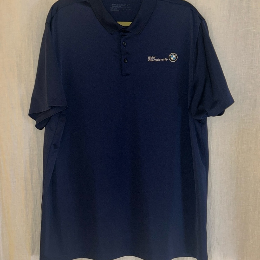 Nike BMW Championship Golf Fit Dry Polo Shirt Men's XXL Tournament Blue DriFit